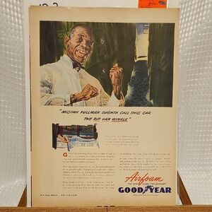 VTG - Goodyear Magazine Advertisement 1944 Back Side Four Roses Whiskey